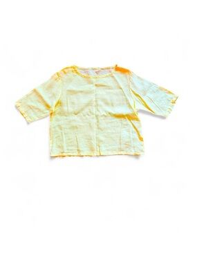 The Sleep Shirt 100% Linen Yellow Size Small
